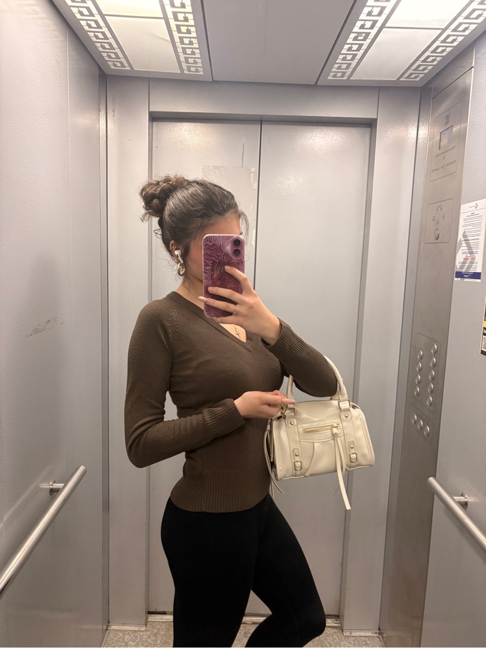 Brown H&M long sleeve top